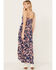 Image #4 - Wild Moss Women's Paisley Print High Low Maxi Dress, Navy, hi-res