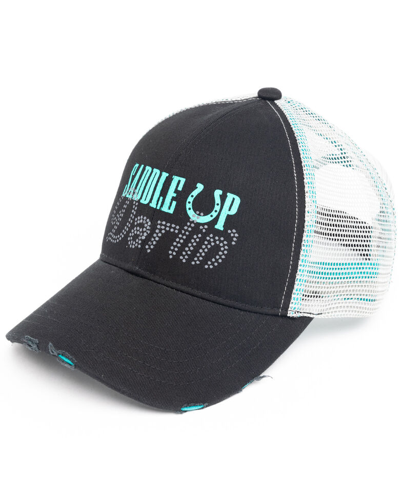 Shyanne Women's Saddle Up Darlin Mesh Ball Cap , Black, hi-res