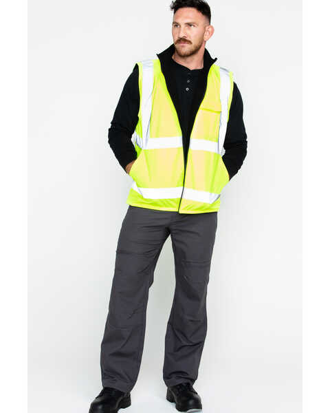 Image #6 - Hawx Men's Reversible Hi-Vis Reflective Work Vest - Big & Tall, Yellow, hi-res