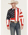 Image #1 - Rangewear by Scully Men's Patriotic American Flag Western Shirt, Multi, hi-res