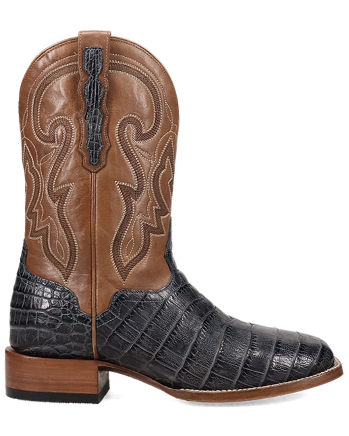 Image #2 - El Dorado Men's Exotic Blue Nile Crocodile Western Boots - Broad Square Toe, Blue, hi-res