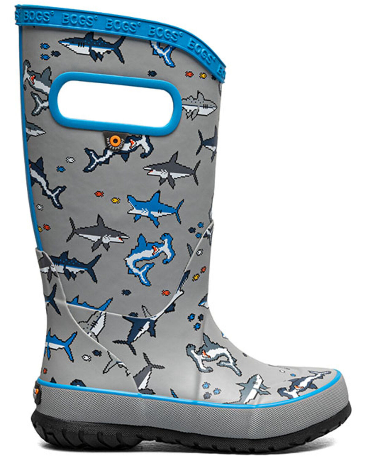 Image #2 - Bogs Boys' Pixel Shark Rainboots, Multi, hi-res