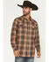 Image #1 - Moonshine Spirit&reg; Men's Bluff Plaid Print Long Sleeve Snap Flannel Shirt, Rust Copper, hi-res