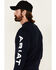 Ariat Men's Navy FR Logo Crew Neck Long Sleeve Shirt, Navy, hi-res