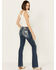 Image #1 - Grace in LA Women's Medium Wash Mid Rise Dreamcatcher Pocket Stretch Bootcut Jeans , Medium Wash, hi-res