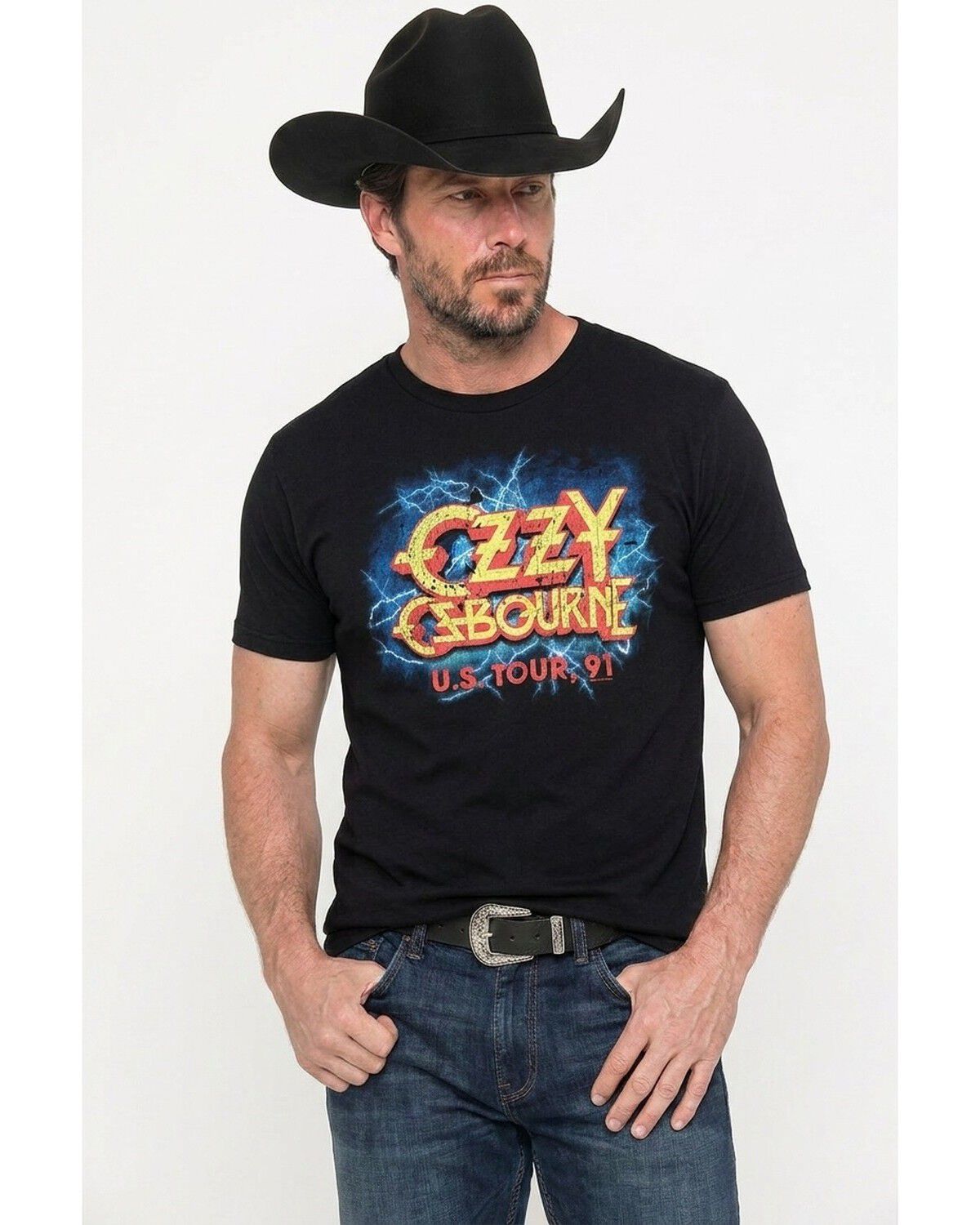 Americana Men's Ozzy Osbourne Tour of Oz Short Sleeve Graphic T-Shirt, Black, hi-res