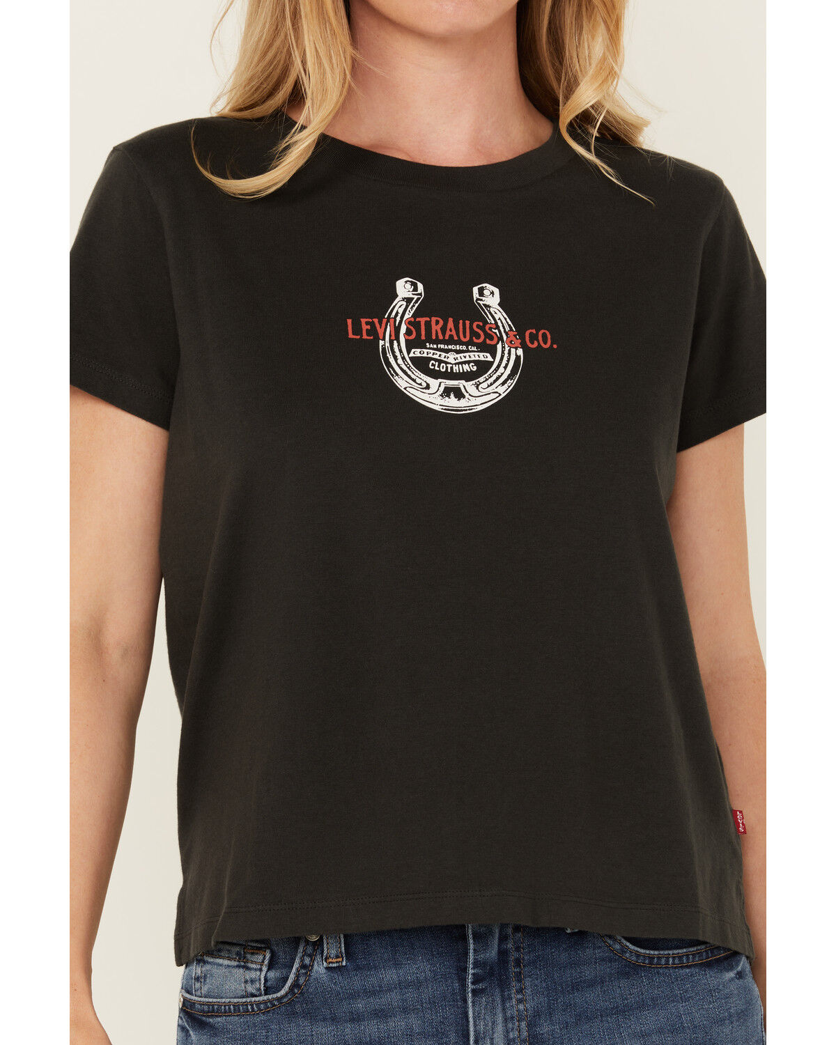Image #3 - Levi's Women's Logo Horseshoe Short Sleeve Graphic Tee, Black, hi-res