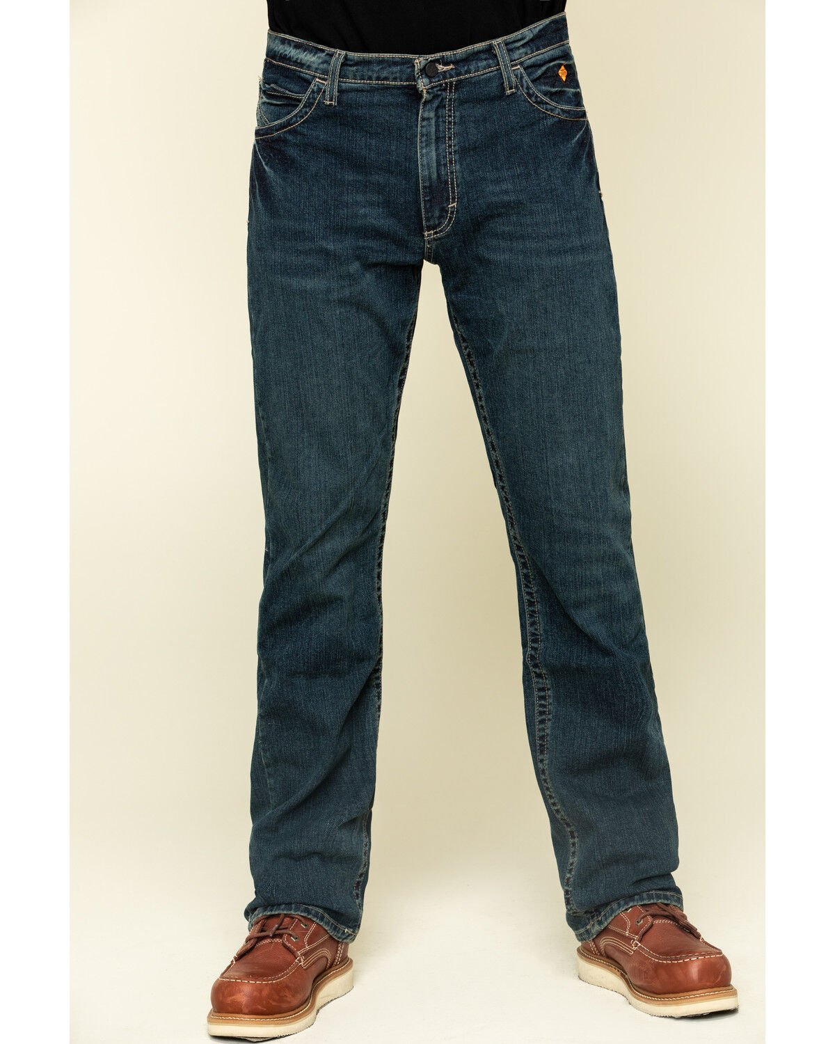 Image #2 - Wrangler 20X Men's FR Advanced Comfort Dark Vintage Boot Work Jeans, Dark Blue, hi-res