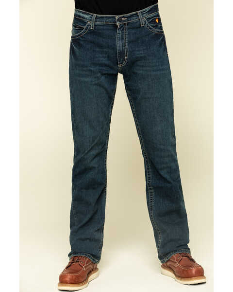Wrangler 20X Men's FR Advanced Comfort Dark Vintage Boot Work Jeans , Dark Blue, hi-res