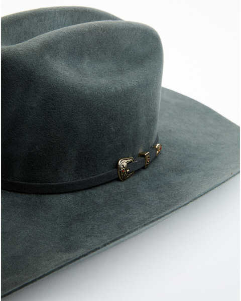 ProHats Men's Precreased Buckle Band Wool Felt Western Hat , Charcoal, hi-res