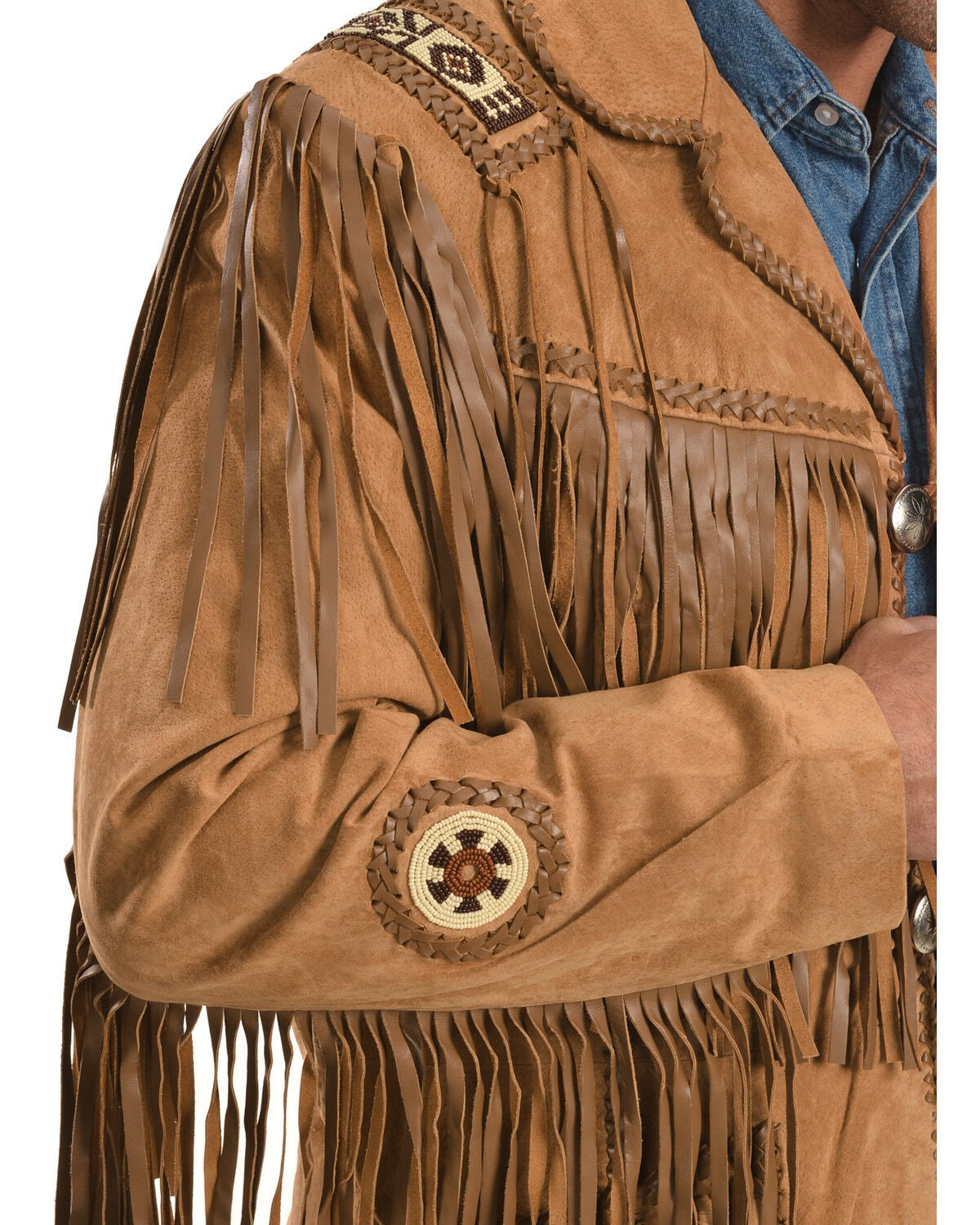 Scully Men's Western Leather Fringe Coat