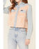 Wrangler Women's Chambray Floral Overlay Long Sleeve Snap Western Shirt , Mauve, hi-res