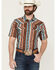 Image #1 - RANK 45® Men's Sierra Peak Striped Short Sleeve Snap Performance Western Shirt, Multi, hi-res