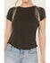 Image #3 - Free People Women's Shoulder Tassel Short Sleeve Tee, Grey, hi-res