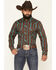 Image #1 - Rock & Roll Denim Men's Southwestern Striped Long Sleeve Pearl Snap Stretch Western Shirt, Brown, hi-res
