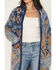 Image #3 - Shyanne Women's Southwestern Print Eyelash Yarn Duster, Navy, hi-res