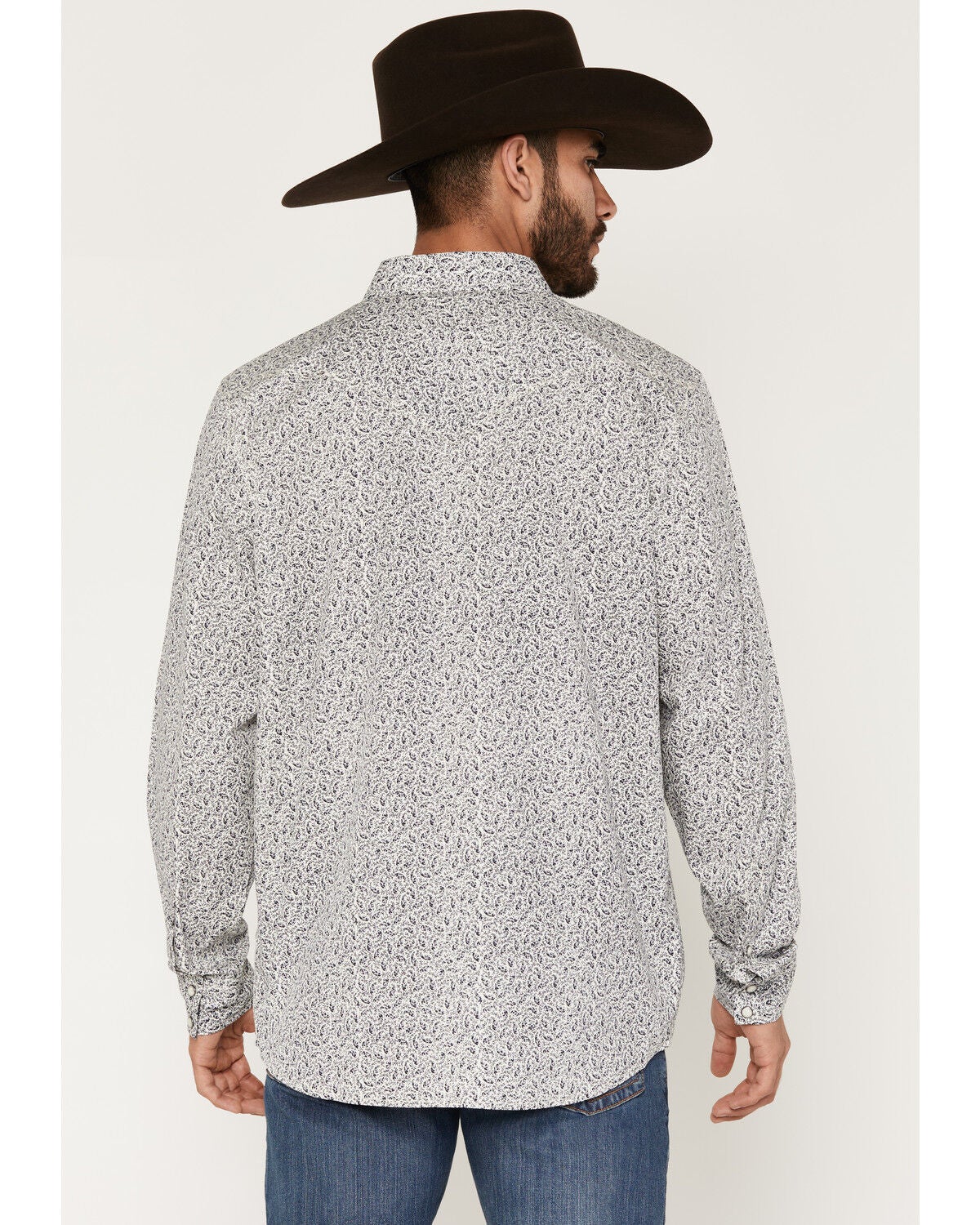 Image #4 - Moonshine Spirit&reg; Men's Purple Reign Paisley Print Long Sleeve Snap Western Shirt, Purple, hi-res