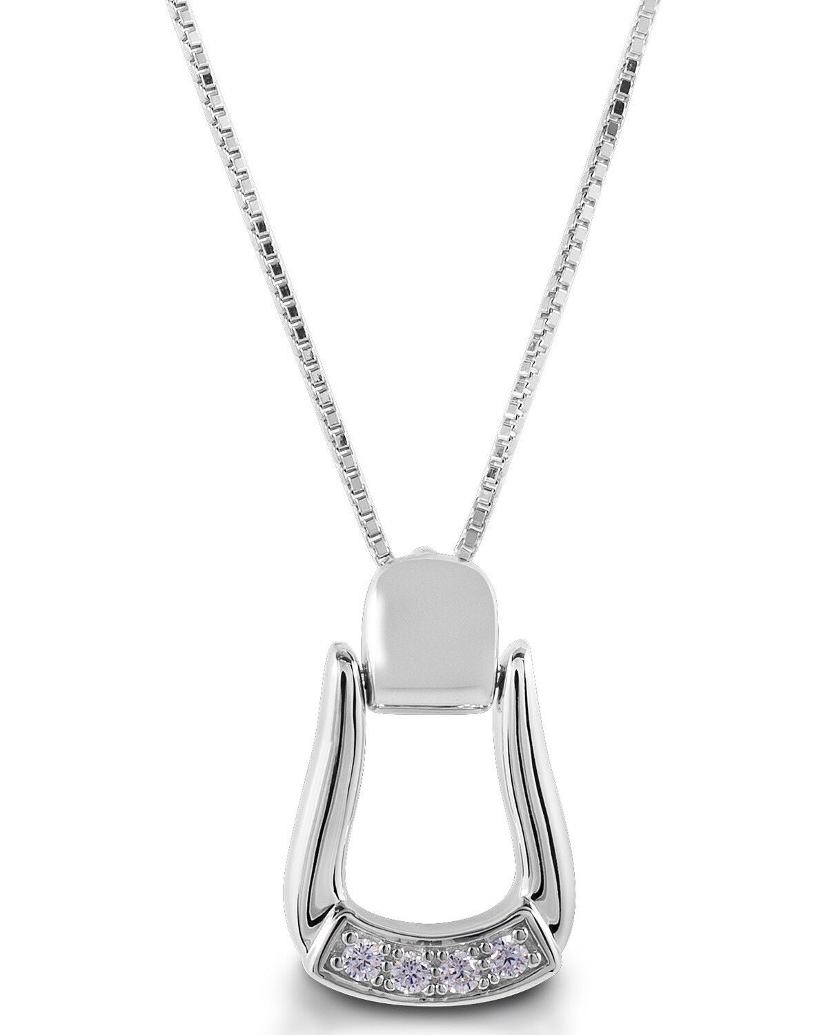 Kelly Herd Women's Small Stone Base Oxbow Stirrup Necklace, Silver, hi-res
