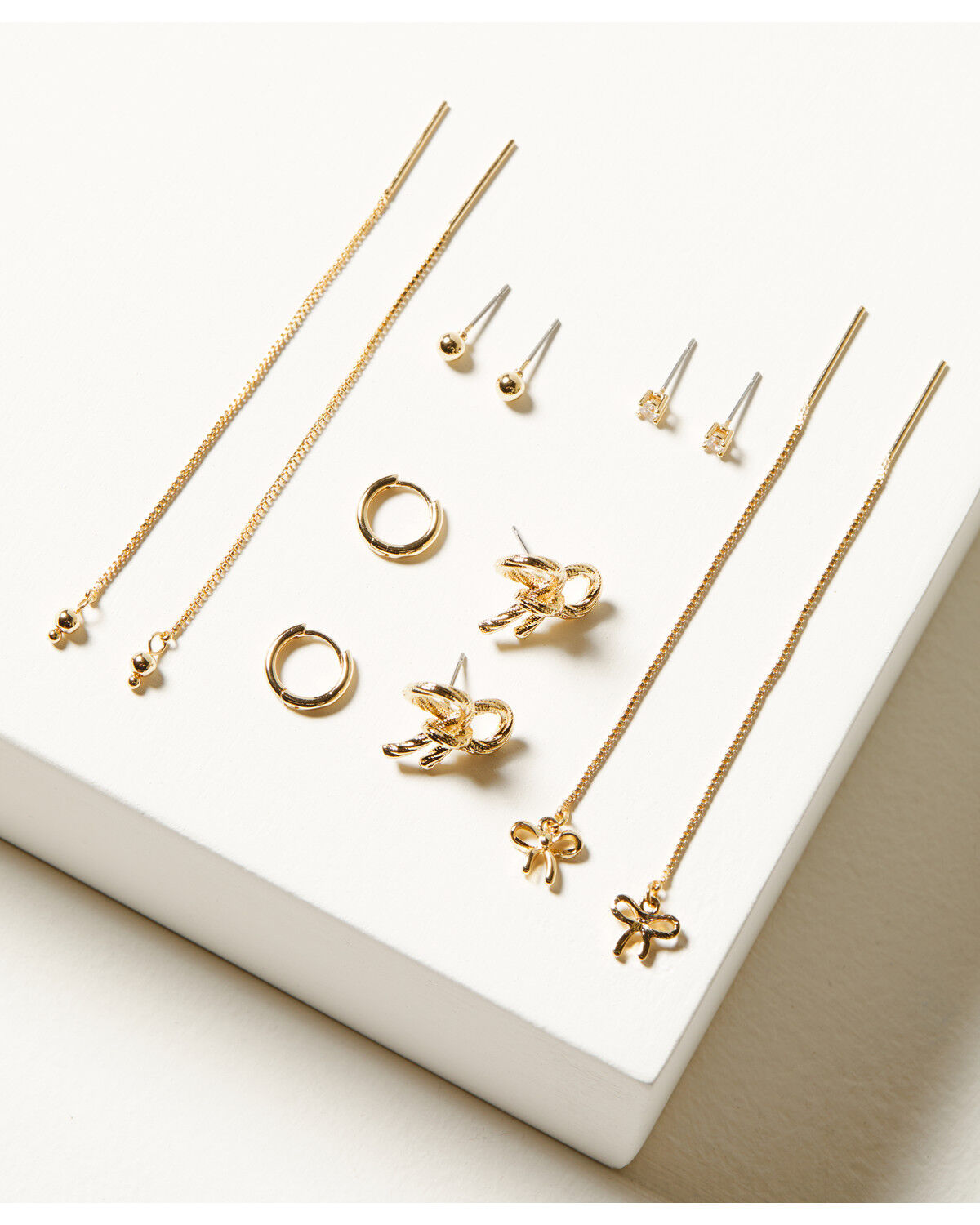 Image #1 - Shyanne Women's Bow Earring Set - 6 Piece, Gold, hi-res