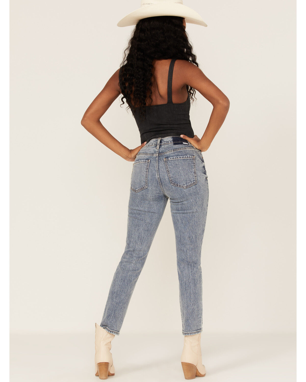 Image #3 - Daze Women's Medium Wash High Rise Deep Dive Slim Straight Jeans, Blue, hi-res