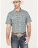 Image #1 - Cody James Men's Crazy Days Paisley Print Short Sleeve Western Snap Shirt, Green, hi-res