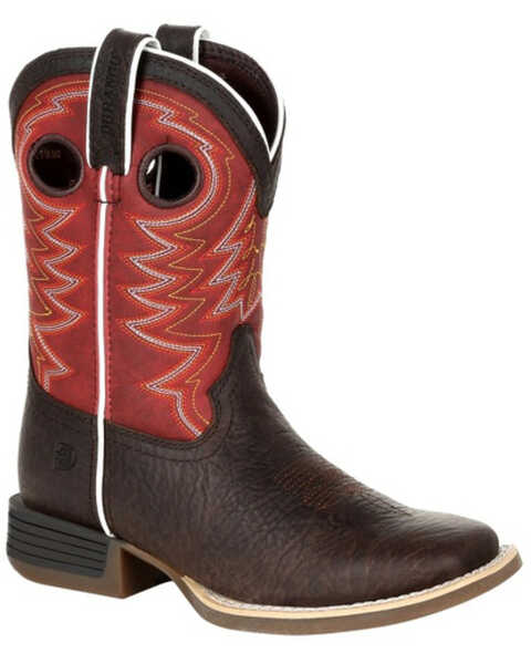 Image #1 - Durango Boys' Lil Rebel Pro Western Boots - Square Toe, Brown, hi-res
