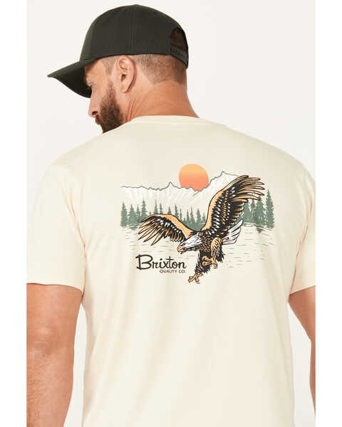 Image #4 - Brixton Men's Glacier Eagle Short Sleeve Graphic T-Shirt, Cream, hi-res