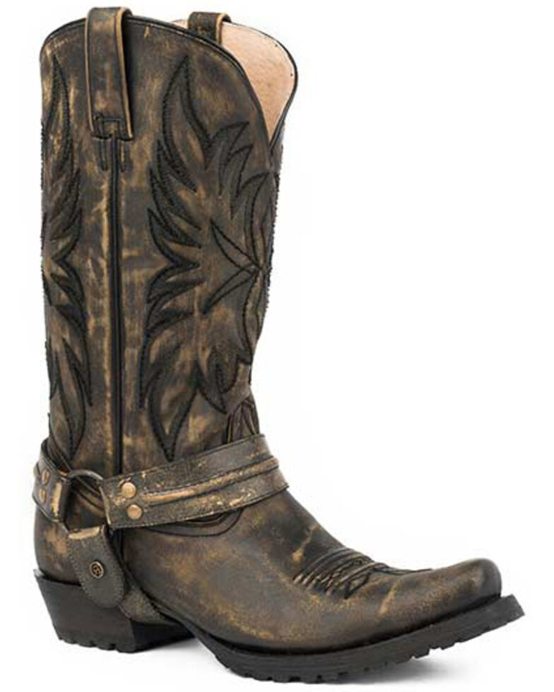 Roper Men's Carson Western Boots - Snip Toe, Black, hi-res