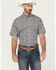 Image #1 - Cinch Men's Paisley Print Short Sleeve Button-Down Western Shirt, Grey, hi-res