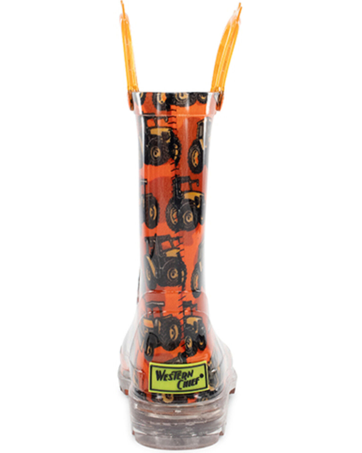 Image #5 - Western Chief Boys' Tractors Lighted Rain Boots - Round Toe, Orange, hi-res