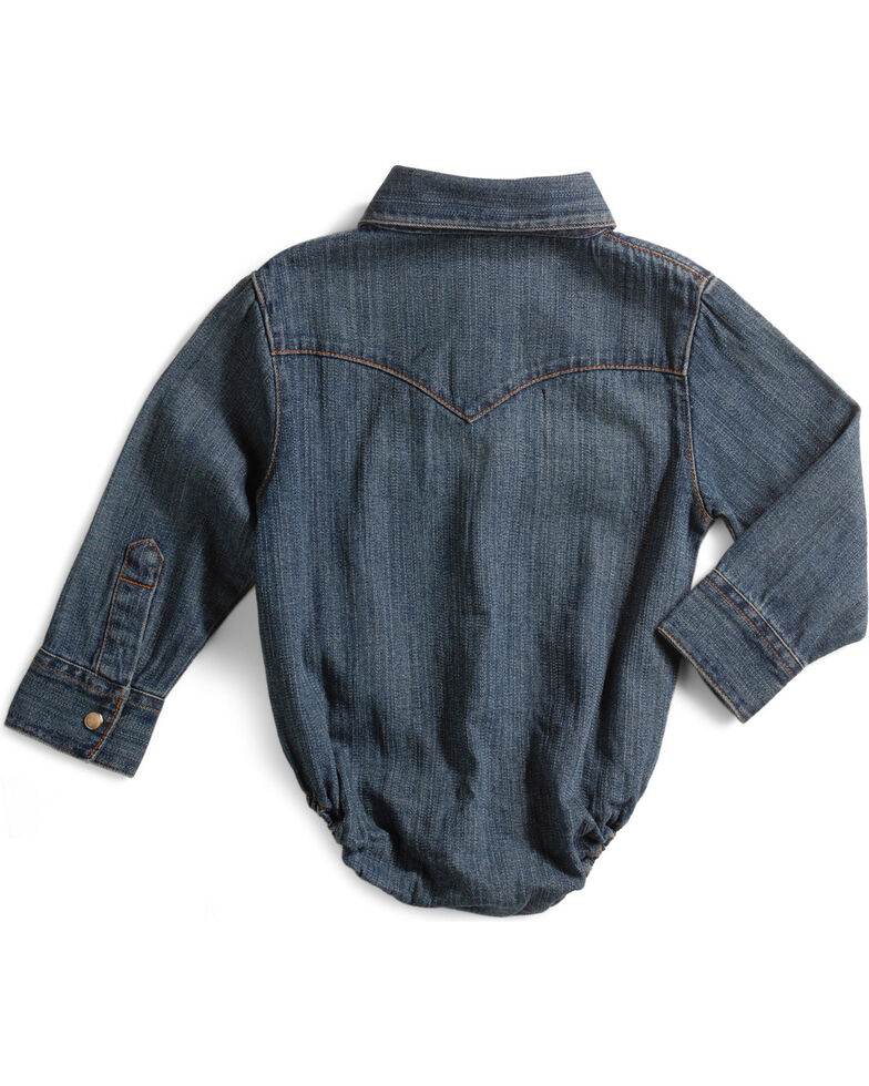 Wrangler Infant Boys Denim Shirt Bodysuit - 3-18 months, Denim, hi-res