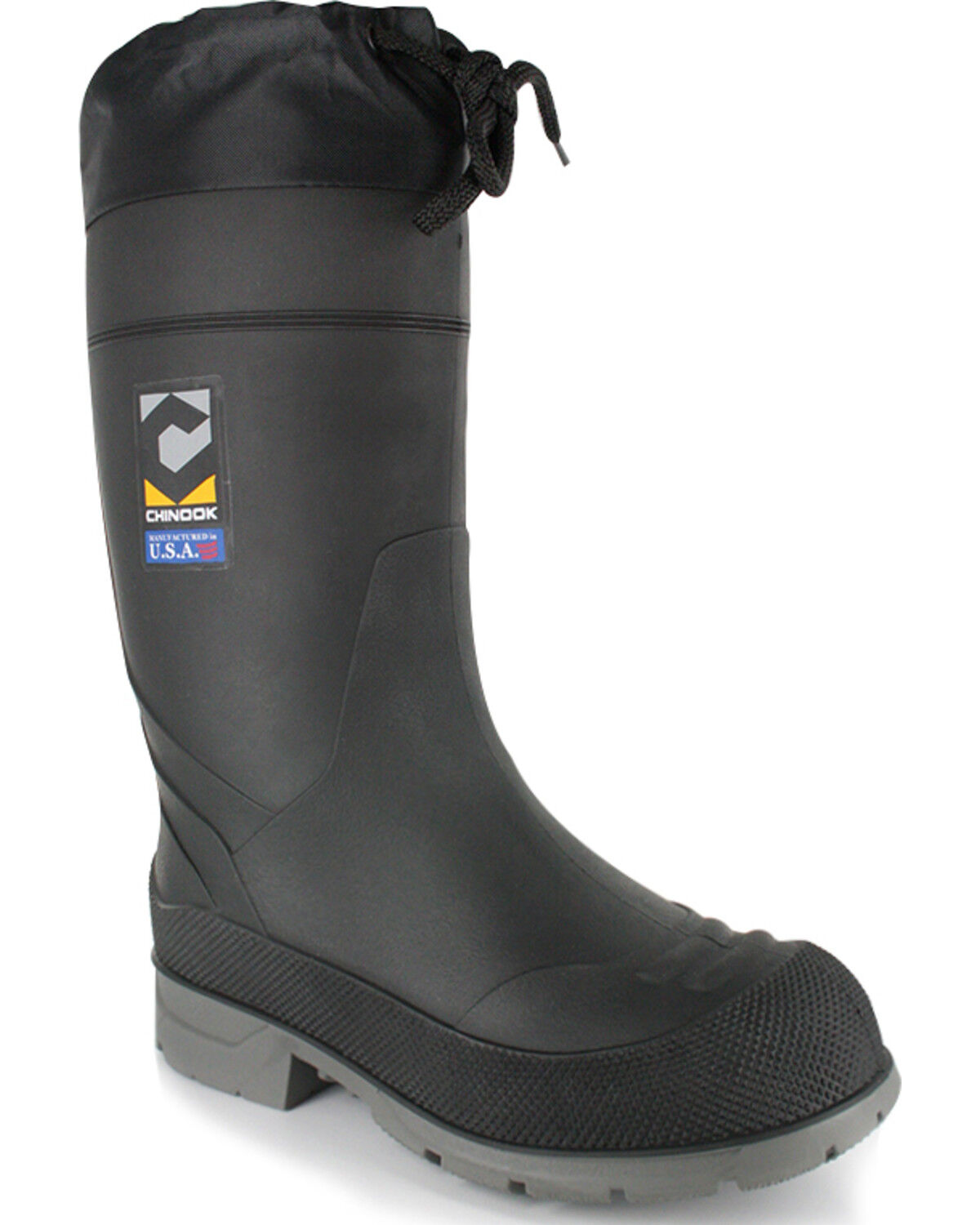Image #1 - Chinook Men's BadAxe Waterproof Work Boots - Steel Toe, Black, hi-res