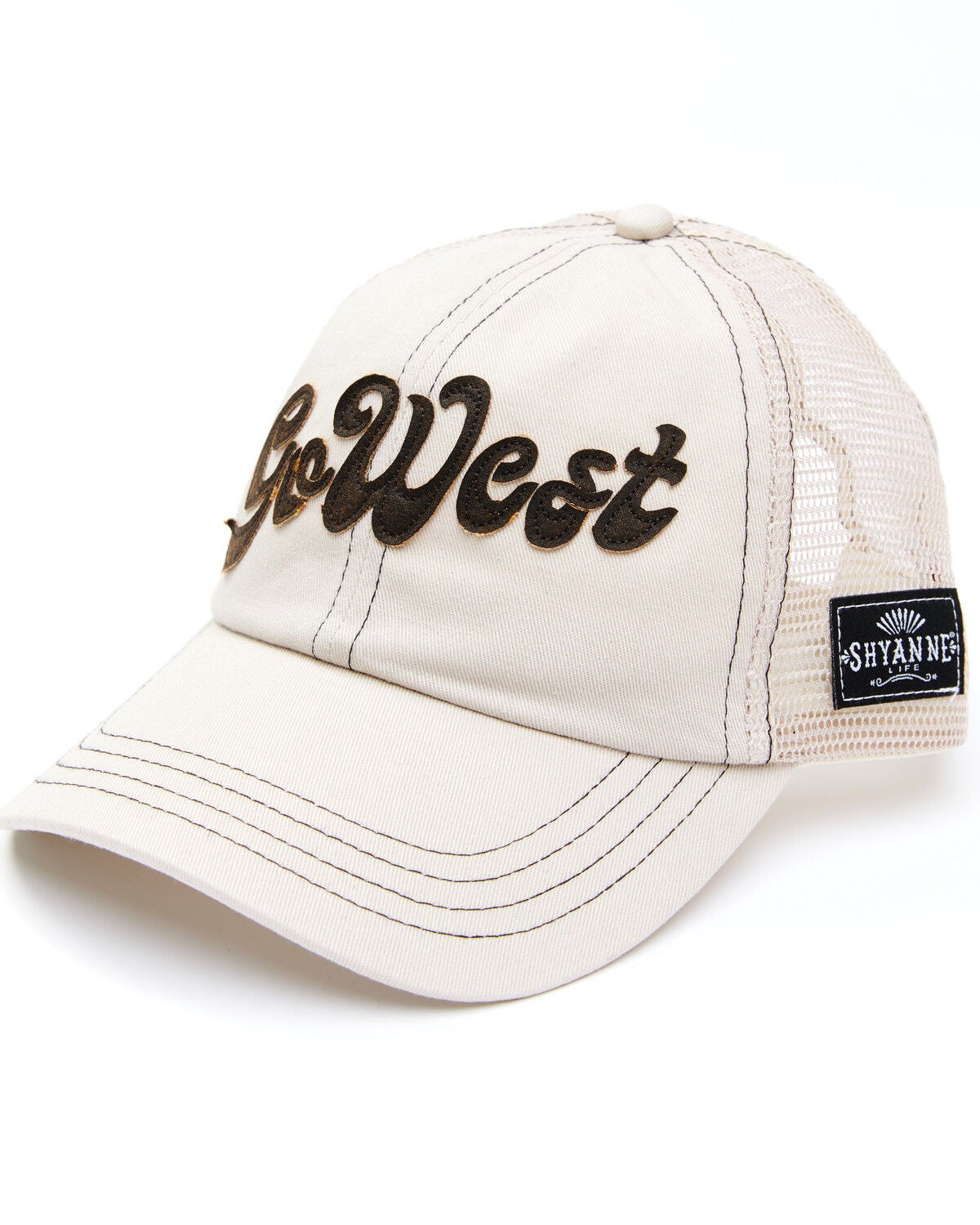 Shyanne Women's Go West Embroidered Mesh-Back Ball Cap, Cream, hi-res