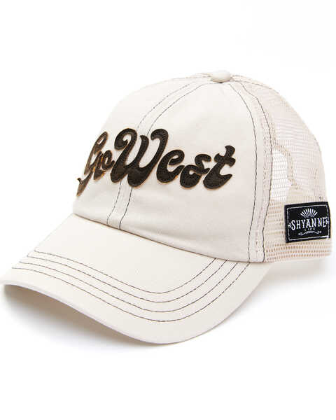 Image #1 - Shyanne Women's Go West Embroidered Mesh-Back Ball Cap , Cream, hi-res
