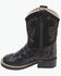 Image #3 - Old West Toddler Boys' Faux Alligator Western Boots - Broad Square Toe, Black, hi-res