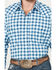 Image #3 - Roper Men's Amarillo Plaid Print Long Sleeve Stretch Western Snap Shirt, Blue, hi-res