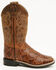 Image #2 - Cody James Boys' Duke Pirarucu Print Western Boots - Broad Square Toe, Brown, hi-res
