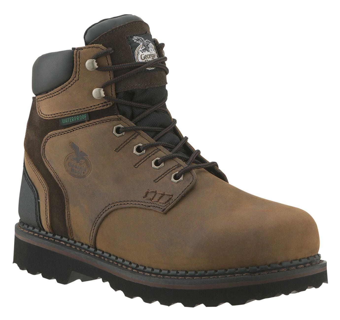 Georgia Boot Men's Brookville Waterproof 6" Work Boots, Dark Brown, hi-res