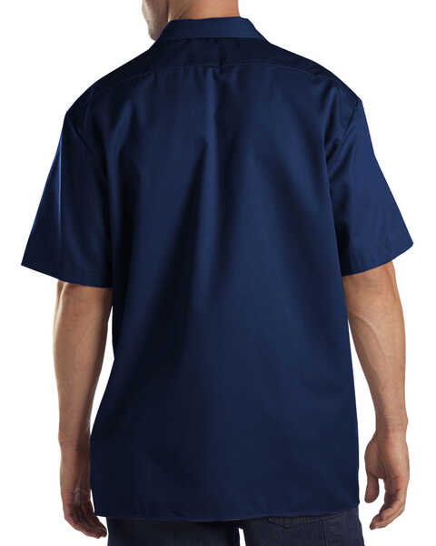 Image #4 - Dickies Men's Short Sleeve Twill Work Shirt - Big & Tall-Folded, Navy, hi-res