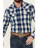 Image #3 - Cody James Men's Buffalo Plaid Print Long Sleeve Snap Western Flannel Shirt, Blue, hi-res