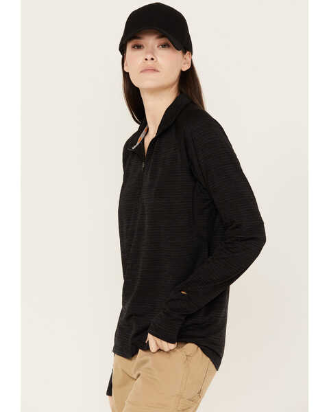 Image #2 - Ariat Women's Rebar 1/4 Zip Long Sleeve Work Shirt, Black, hi-res