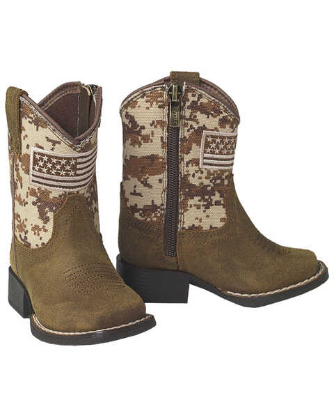 Image #1 - Ariat Boys' Patriot Western Boots - Square Toe, Brown, hi-res
