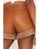 Image #4 - Understated Leather Women's High Rise Studded Leather Thelma Shorts, Tan, hi-res