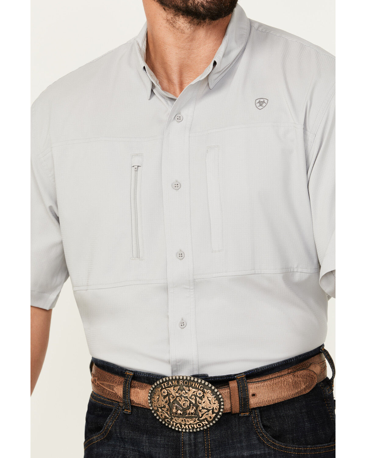 Image #3 - Ariat Men's VentTEK Classic Fit Solid Short Sleeve Performance Shirt, , hi-res