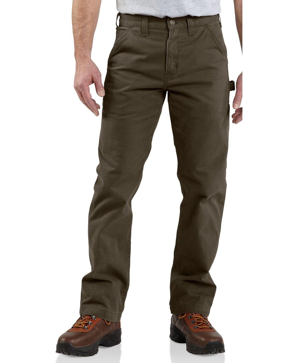 Image #3 - Carhartt Men's Washed Twill Dungaree Relaxed Fit Work Pants, Coffee, hi-res