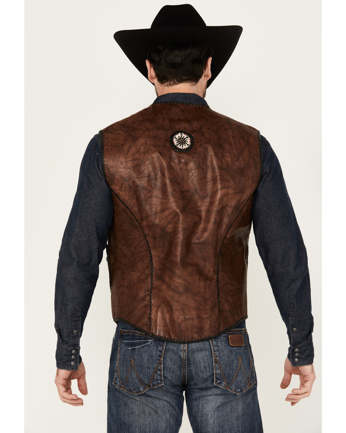 Image #4 - Kobler Leather Men's Lacing Zapata Vest, Dark Brown, hi-res