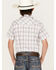 Cody James Boys' Plaid Print Short Sleeve Western Snap Shirt, White, hi-res