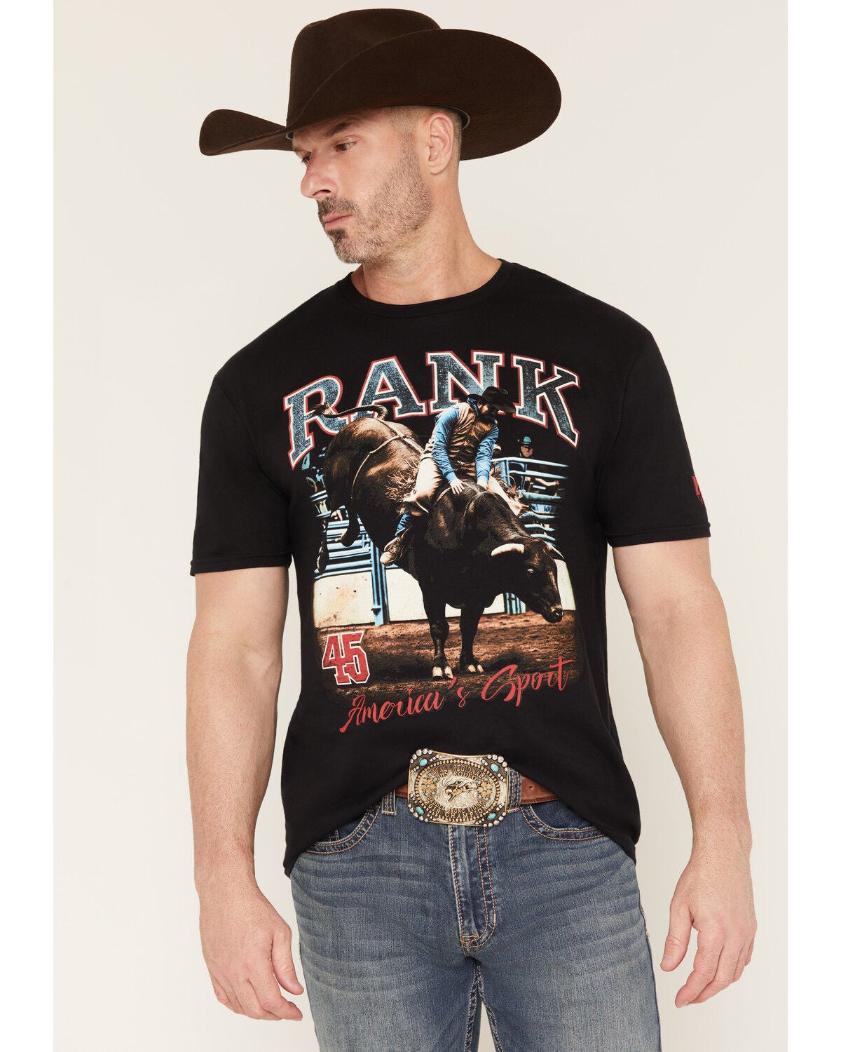 RANK 45&reg; Men's America's Sport Short Sleeve Graphic T-Shirt, Black, hi-res