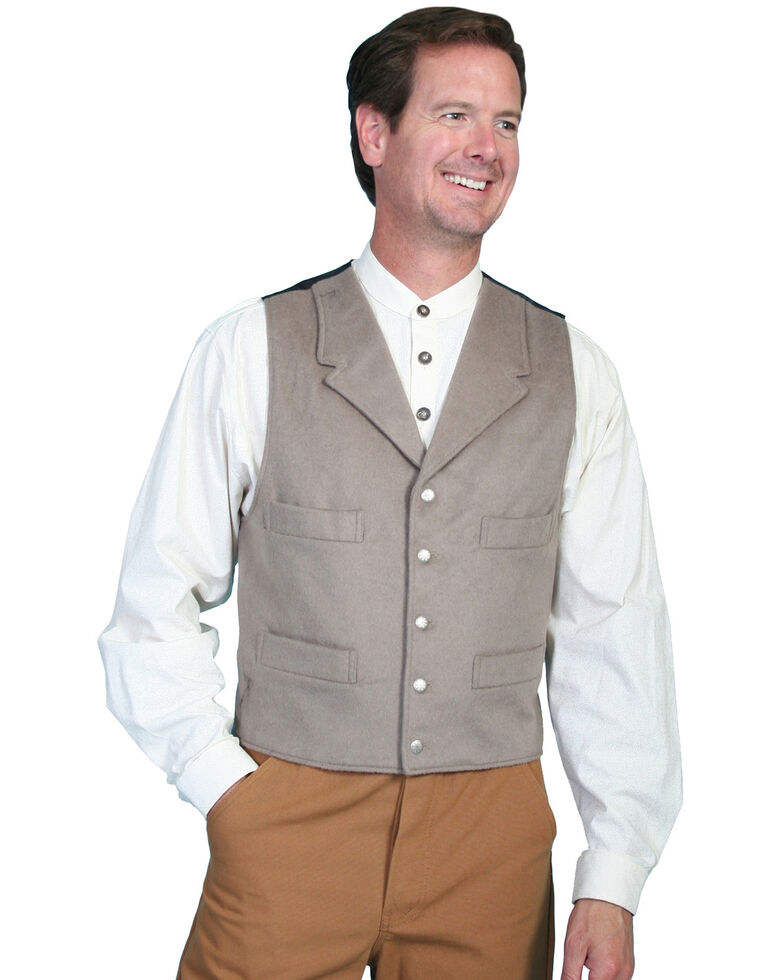 Wahmaker by Scully 4-Pocket Wool Vest, Lt Grey, hi-res