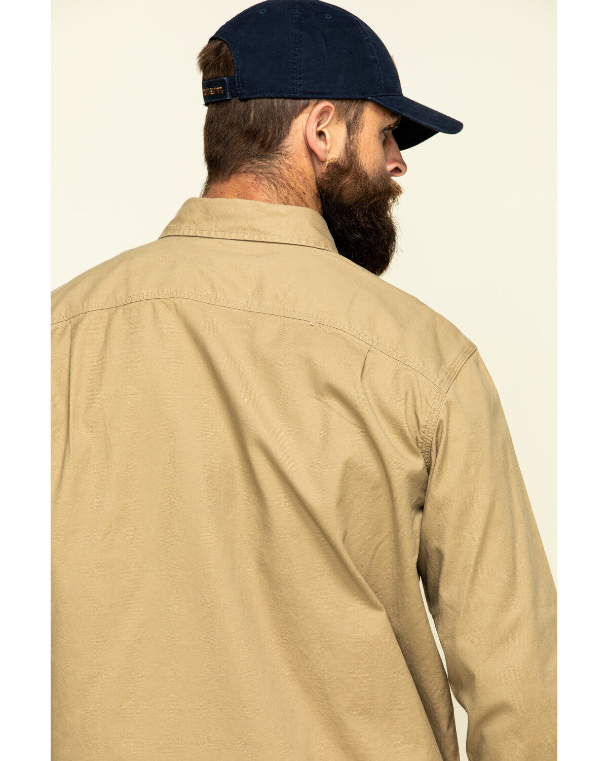 Image #5 - Carhartt Men's Rugged Flex Rigby Long Sleeve Work Shirt - Tall, Beige/khaki, hi-res
